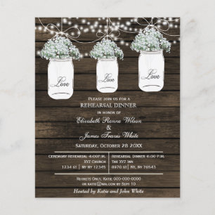 Budget Barn Wood Mason Jar Probe Dinner einladen