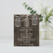 Budget Barnwood Mason Jars Hochzeitseinladungen (Stehend Vorderseite)
