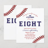 Budget Baseball 8. Geburtstag Einladung (Vorne/Hinten)