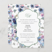 Budget Basil Green und Spun Sugar Blue Einladung (Vorne/Hinten)