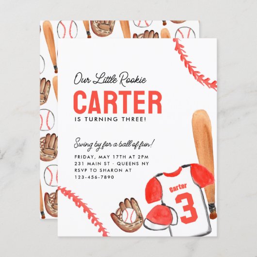 Budget Bat Glove Sports Shirt Baseball Geburtstag (Vorne/Hinten)