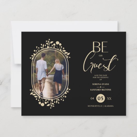 Budget Be our Guest Wedding Floral Frame Photo (Vorderseite)