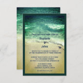 Budget Beach Aquamarin Türkis Grün Künstlerisch Ho Einladung (Vorne/Hinten)