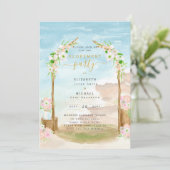 BUDGET Beach Coast Elopement Party laden Einladung (Stehend Vorderseite)
