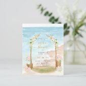 BUDGET Beach Coastal Bridal Dusche Einladung (Stehend Vorderseite)