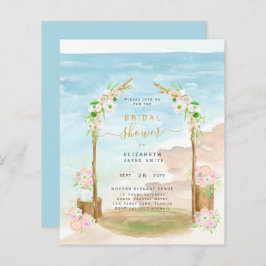 BUDGET Beach Coastal Bridal Dusche Einladung