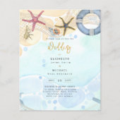 Budget Beach Coastal Foto Hochzeit Einladung (Vorderseite)