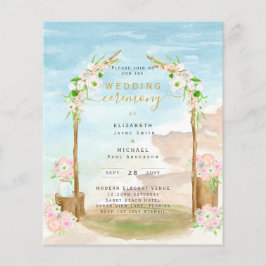 BUDGET Beach Coastal Hochzeitfeier Einladung Flyer