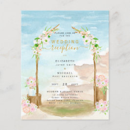 BUDGET Beach Coastal Hochzeitsempfang Einladung Flyer