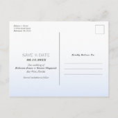 Budget Beach Foto Wedding Save the Date Ankündigungspostkarte (Rückseite)