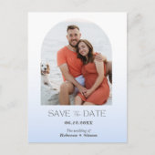 Budget Beach Foto Wedding Save the Date Ankündigungspostkarte (Vorderseite)