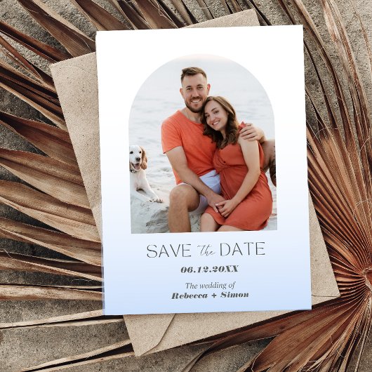 Budget Beach Foto Wedding Save the Date Ankündigungspostkarte
