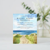 Budget Beach Ocean Celebration of Life Invitation (Stehend Vorderseite)