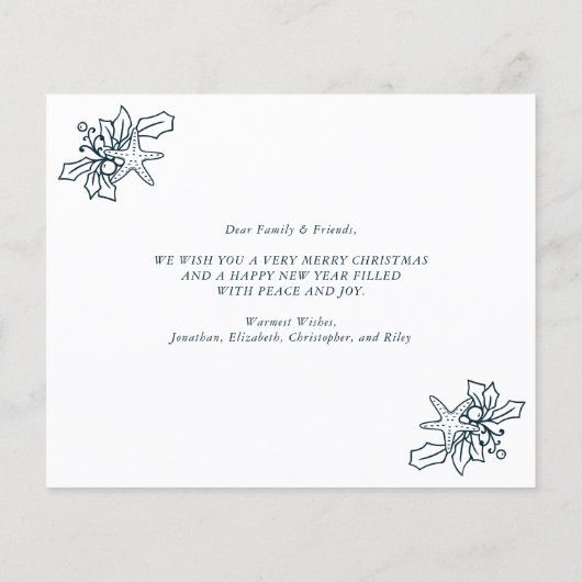 Budget Beach Script 3 Foto Collage Weihnachtskarte (Rückseite)