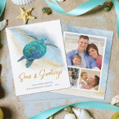 Budget Beach Sea Turtle Seas Greetings Foto Card