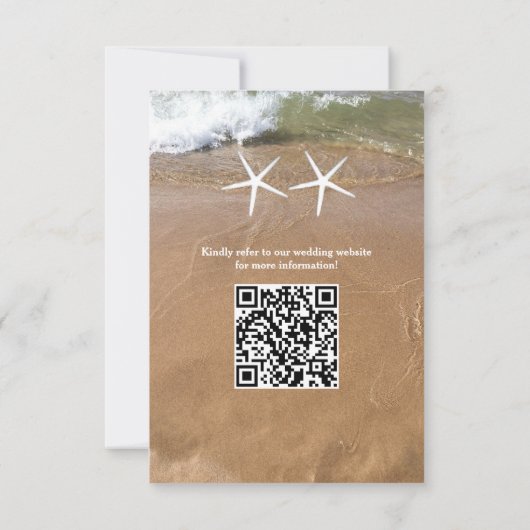 Budget Beach Starfish QR Code Hochzeit Einladung (Rückseite)