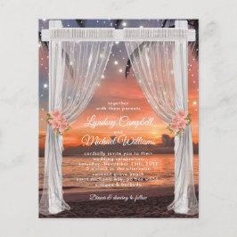 Budget Beach Sunset Wedding Arch Einladung
