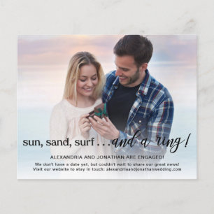 Budget Beach Thema Verlobung Ankündigung Foto