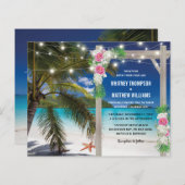 Budget Beach Tropical Wedding Einladung (Vorne/Hinten)