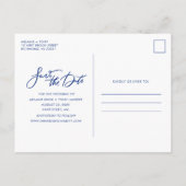 Budget Beach Wedding Save the Date Ankündigungspostkarte (Rückseite)