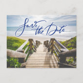 Budget Beach Wedding Save the Date Ankündigungspostkarte (Vorderseite)
