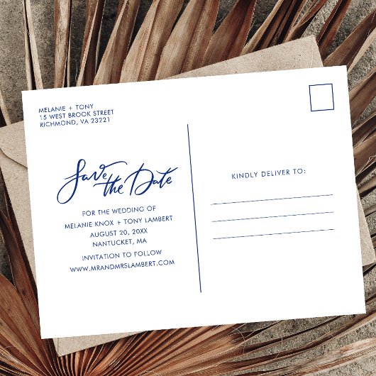 Budget Beach Wedding Save the Date Ankündigungspostkarte