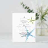 Budget Beachy Life Blue Limon Hochzeit Einladungen (Stehend Vorderseite)