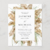 Budget Beachy Pampas Grass Boho Wedding 2 Flyer (Vorne)