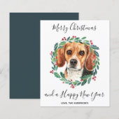 Budget Beagle Hund Frohe Weihnachtskarte (Vorne/Hinten)