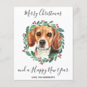 Budget Beagle Hund Frohe Weihnachtskarte (Vorderseite)