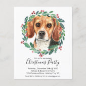 Budget Beagle Hunde Weihnachten Party Einladung (Vorderseite)