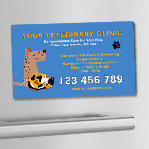 Budget bearbeitbar Veterinär   Haustierpflege Magnetische Visitenkarte