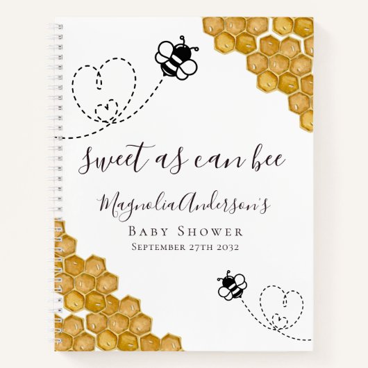 Budget Bee Baby Shower Gästebuch Notizblock (Vorderseite)