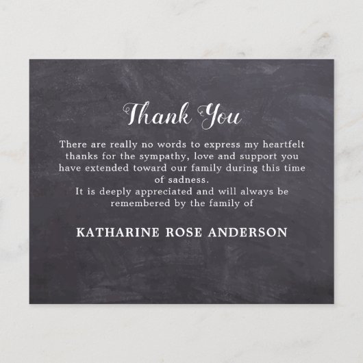 Budget Beerdigung Danke Beileid 3 Foto Card (Rückseite)