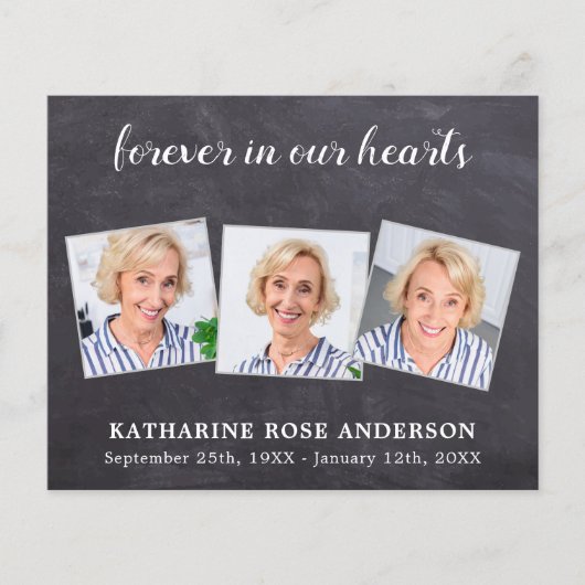 Budget Beerdigung Danke Beileid 3 Foto Card (Vorderseite)