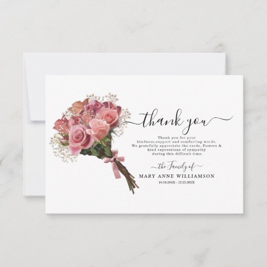 Budget Beerdigung Dankeschön Karte (Vorderseite)