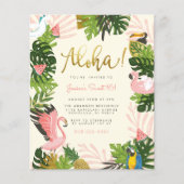 Budget Beige Aloha Hawaii Tropical Gold Geburtstag (Vorderseite)