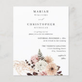 Budget Beige & Blush Pink Rustikale Hochzeit Flyer (Vorne)