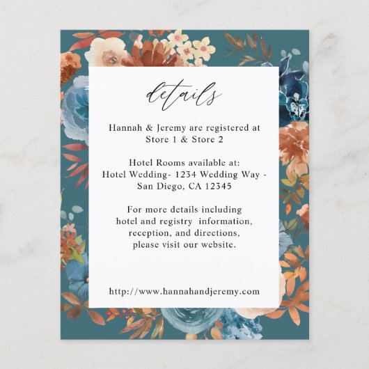 Budget Beige & Dusty Blue Floral Details - Aquamar (Vorderseite)