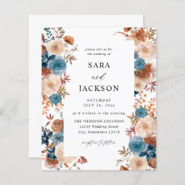 Budget Beige & Dusty Blue Floral Wedding