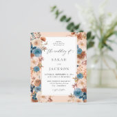 Budget Beige & Dusty Blue Floral Wedding S2 (Stehend Vorderseite)