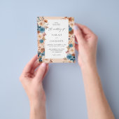 Budget Beige & Dusty Blue Floral Wedding S2 Flyer (Gruppe)