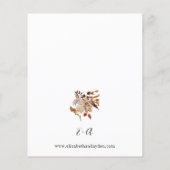 Budget Beige Fall Floral 2 Hochzeit Flyer (Hinten)