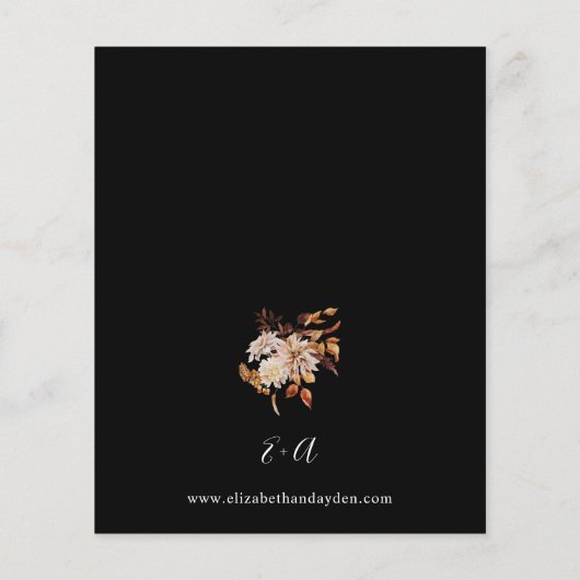 Budget Beige Fall Floral 2 Wedding - Schwarz (Rückseite)