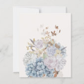 Budget Beige Florale Wasserfarben-Hochzeit (Rückseite)