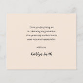 BUDGET Beige Modernes Script Foto Vielen Dank Flyer (Hinten)