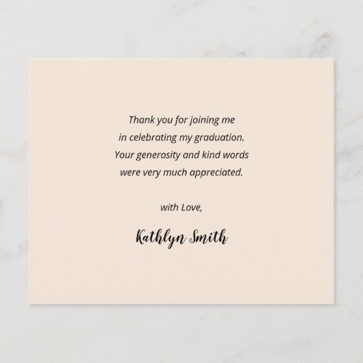 BUDGET Beige Modernes Script Foto Vielen Dank Flyer (Hinten)