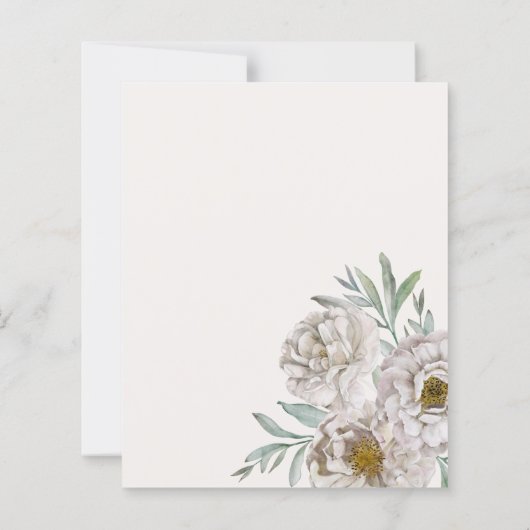 Budget Beige & Off White Florals Wedding (Rückseite)