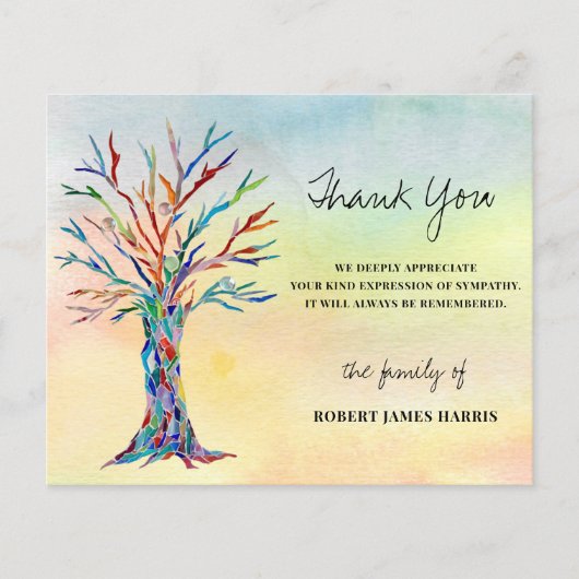 Budget Beileid Beerdigung Gedenkbaum Vielen Dank (Vorderseite)