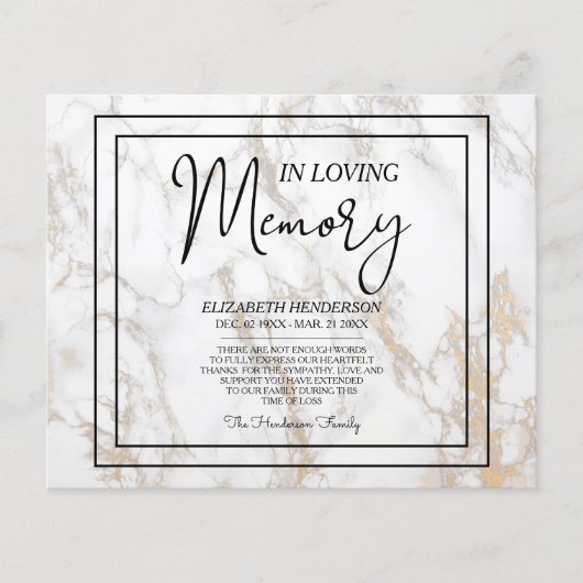 Budget Beileid in Liebe Erinnerung. Flyer (Vorne)